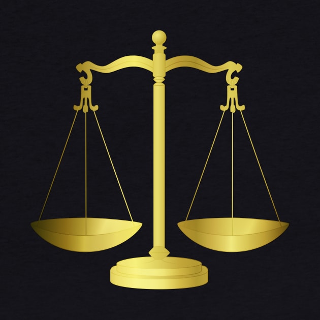 Gold Scales Of Justice on Black keeping law and Order by podartist